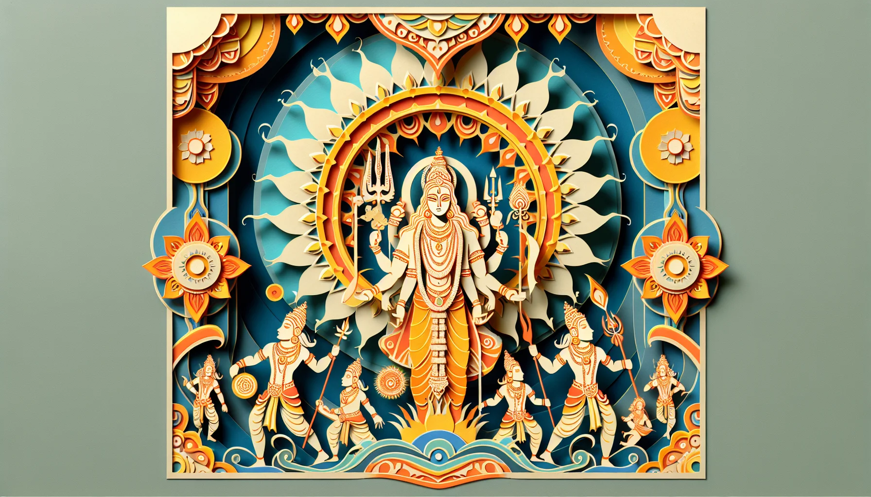 Visvarupa Darsana Yogah - Wearing divine garlands and garments, anointed with celestial fragrances, the Supreme Being was full of all wonders, infinite, and with faces everywhere.