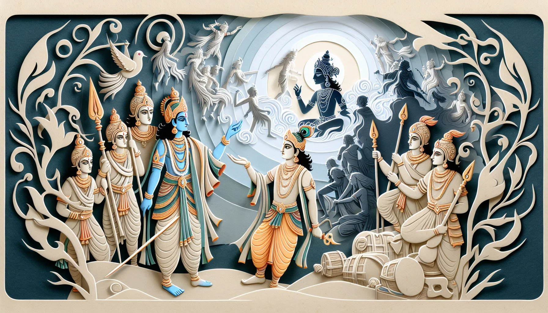 Sankhya Yogah - Krishna begins his discourse by reminding Arjuna that the wise do not lament for the living or the dead. He implies that Arjuna’s grief is unfounded.