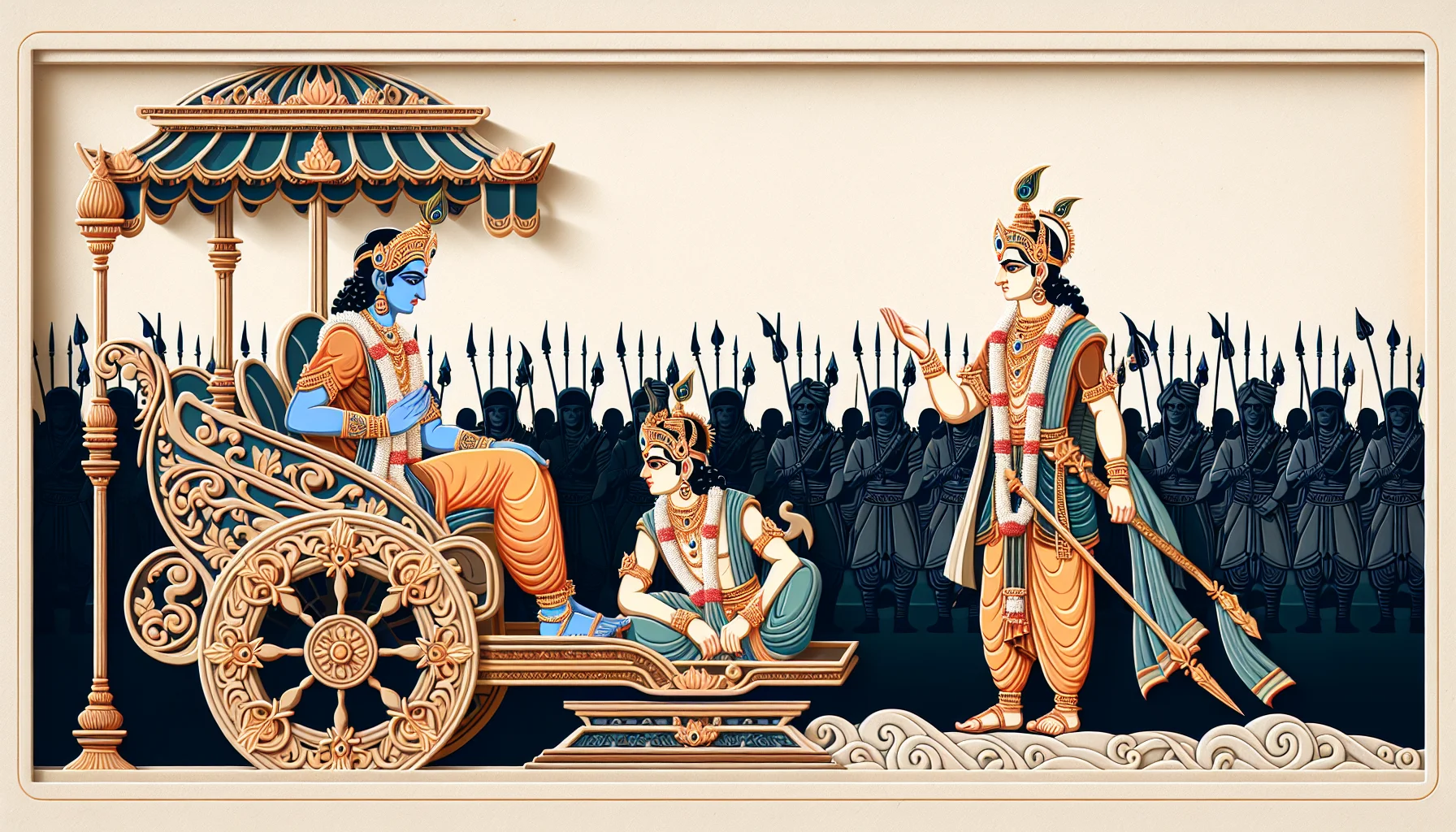 Sankhya Yogah - Sanjaya describes how, after speaking thus to Krishna, Arjuna, the conqueror of sleep, declares his unwillingness to fight and falls silent.